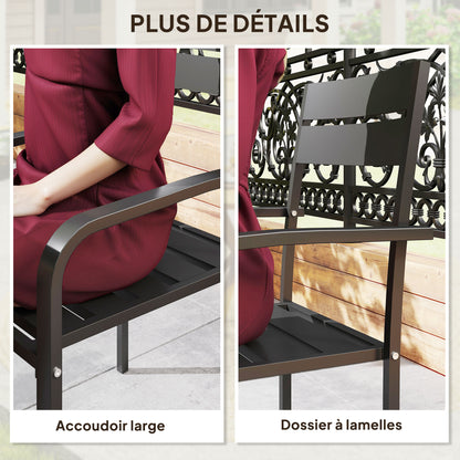 Set of 2 outdoor garden chairs, stackable outdoor chairs with armrests, in aluminum for garden, pool, terrace, dark gray