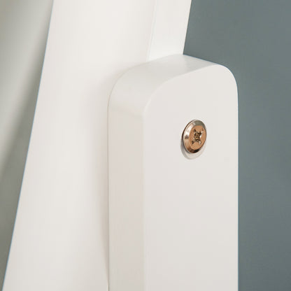 Oval Shabby Chic Style Adjustable Tilt Standing Mirror 48L x 46W x 147H cm MDF White