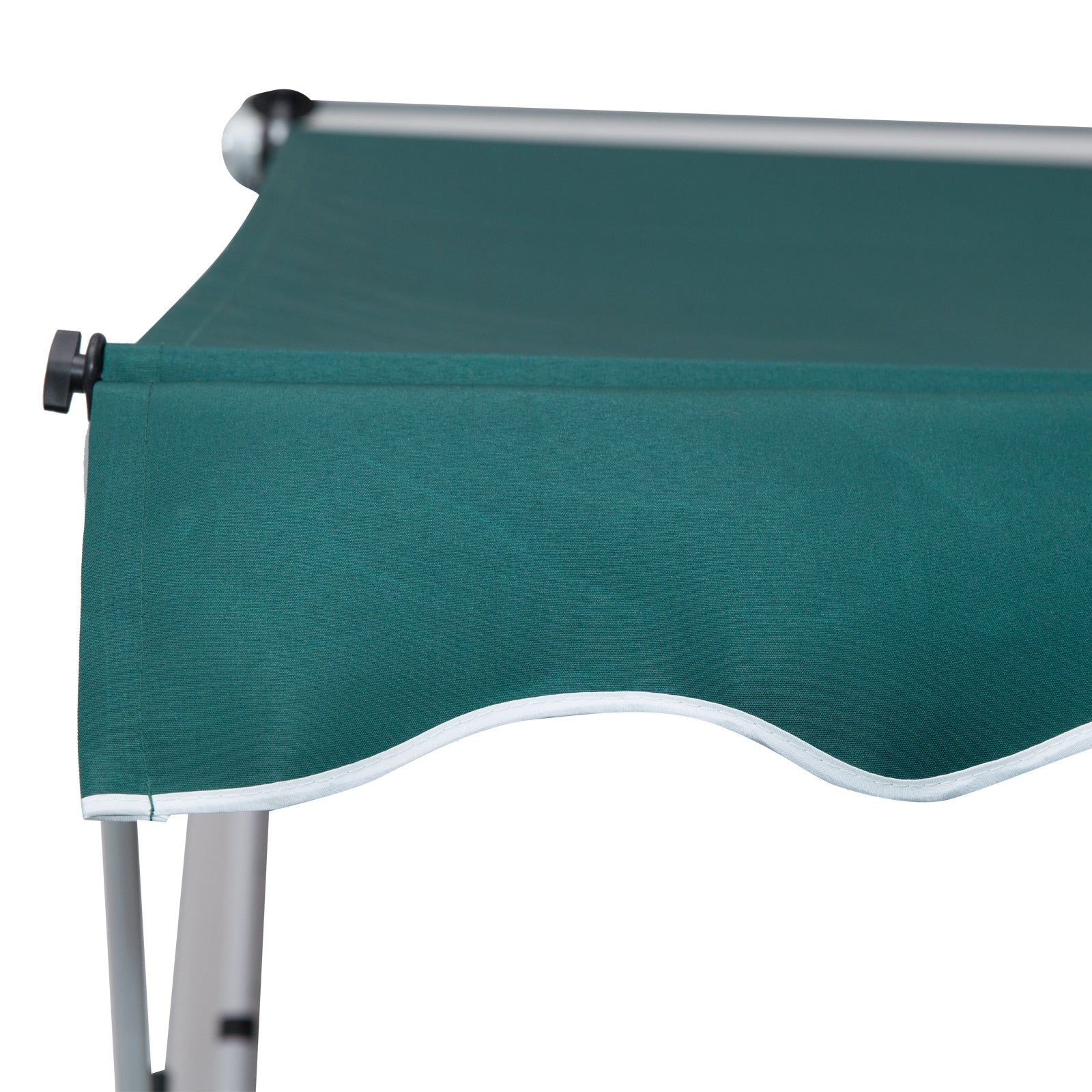 Manual Retractable Awning 2x1.5 m Outdoor Terrace Awning Adjustable Height with Crank 170-280 cm No Drill for Balcony Garden Green
