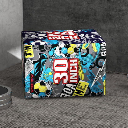 SPORTNOW 3 in 1 Plyo Box in PU, Plyometric Platform for Jump Training, Plyometric Box for Exercise at Home, Gym, and Outdoors, 76 x 61 x 51cm, Multicolor