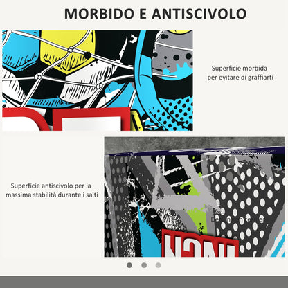 SPORTNOW 3 in 1 Plyo Box in PU, Plyometric Platform for Jump Training, Plyometric Box for Exercise at Home, Gym, and Outdoors, 76 x 61 x 51cm, Multicolor