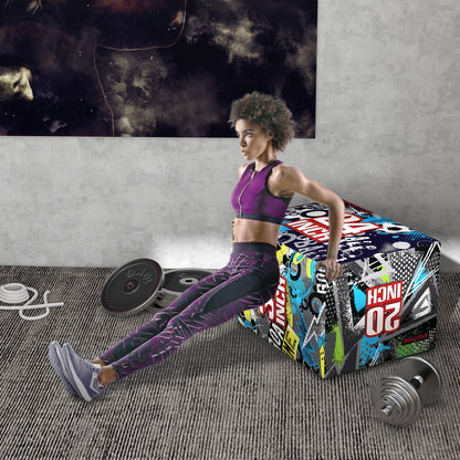 SPORTNOW 3 in 1 Plyo Box in PU, Plyometric Platform for Jump Training, Plyometric Box for Exercise at Home, Gym, and Outdoors, 76 x 61 x 51cm, Multicolor