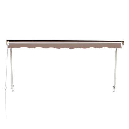 Manual Awning Adjustable Tilt Aluminum Waterproof Polyester 70L x 180W cm Light Taupe