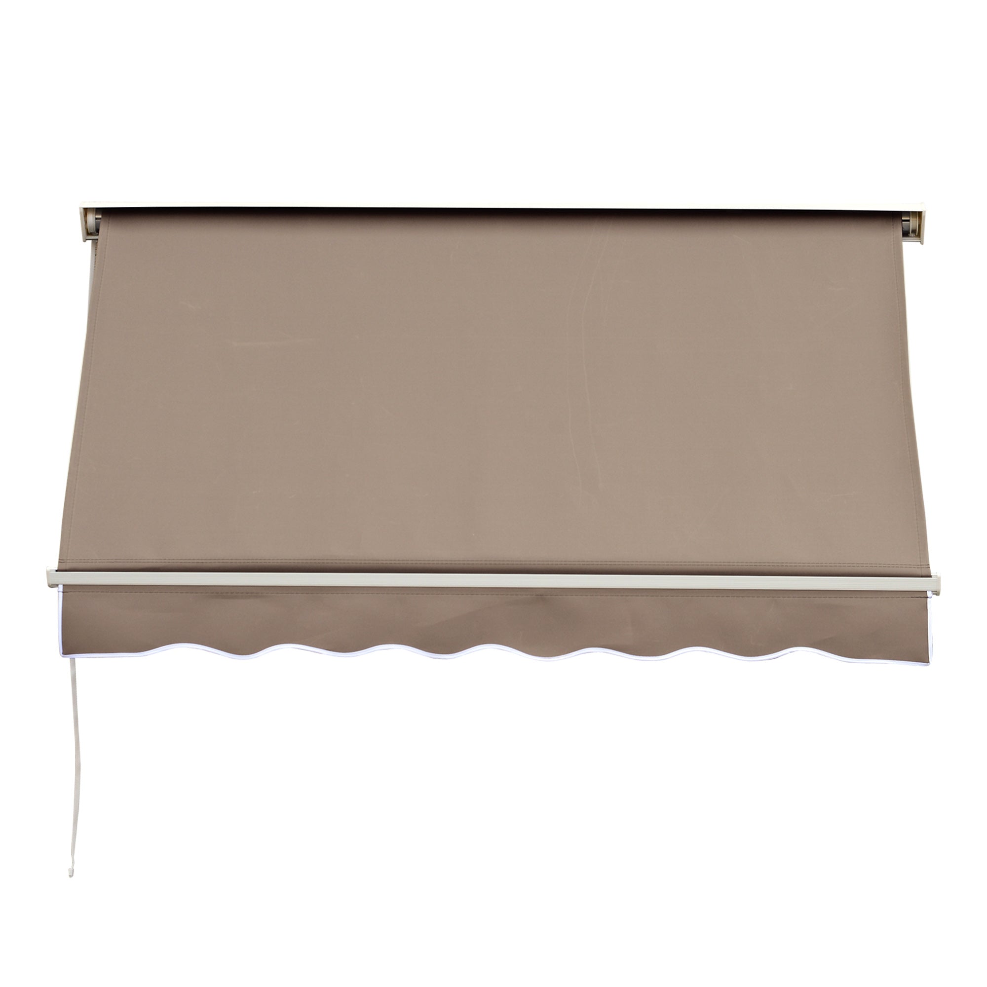 Manual Awning Adjustable Tilt Aluminum Waterproof Polyester 70L x 180W cm Light Taupe