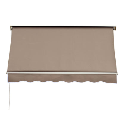Manual Awning Adjustable Tilt Aluminum Waterproof Polyester 70L x 180W cm Light Taupe