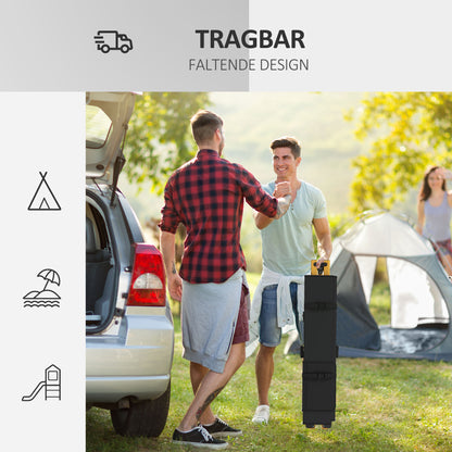 Sun Lounger, Garden Lounger, Foldable Sunbed with Side Pocket, Relaxing Lounger, for Garden, Balcony, Oxford, Black, 196 x 64 x 45 cm