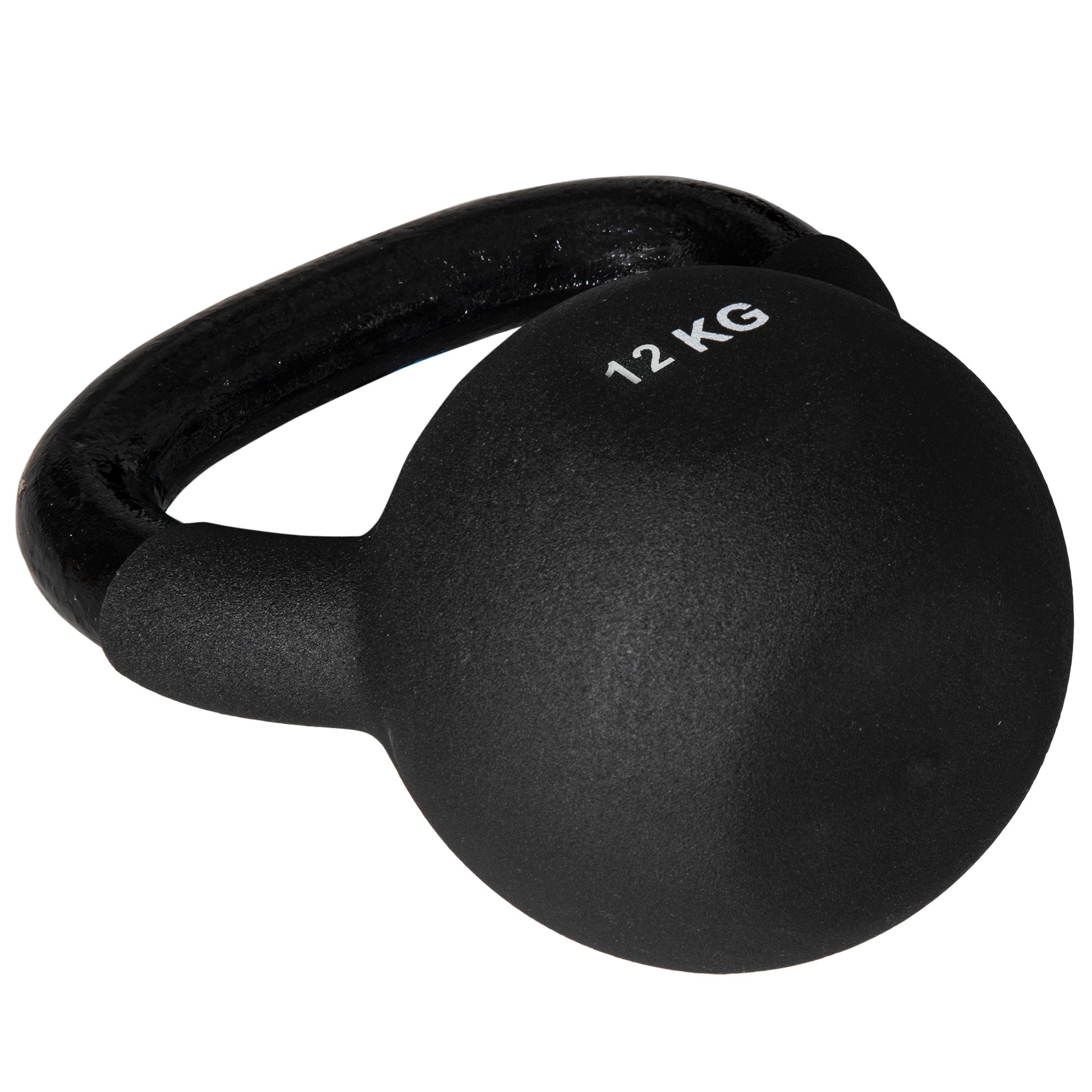 12 KG Cast Iron Kettlebell with Neoprene Coating Floor-Friendly Weight Ball for Weightlifting, Conditioning, Strength and Core Training Black