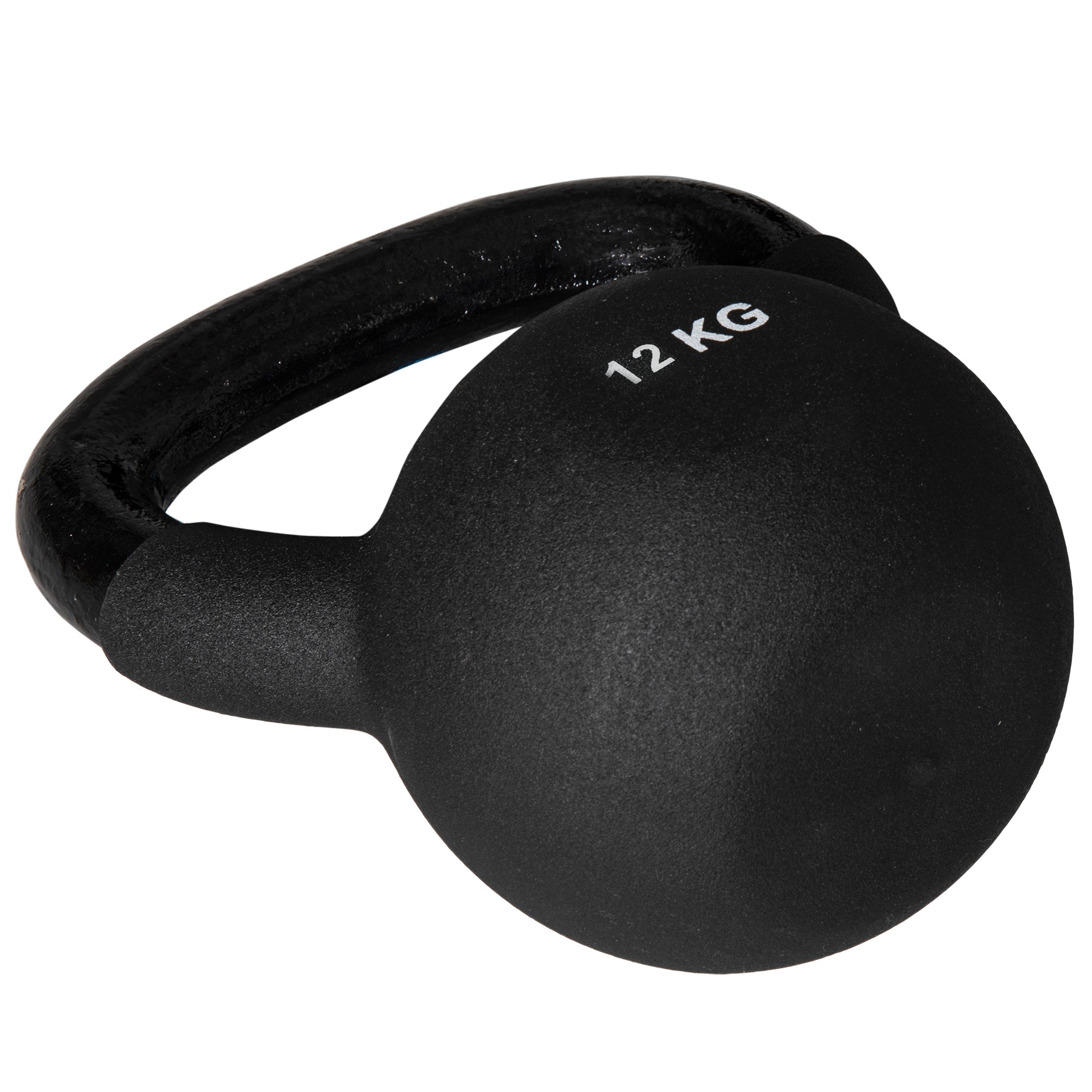 12 KG Cast Iron Kettlebell with Neoprene Coating Floor-Friendly Weight Ball for Weightlifting, Conditioning, Strength and Core Training Black