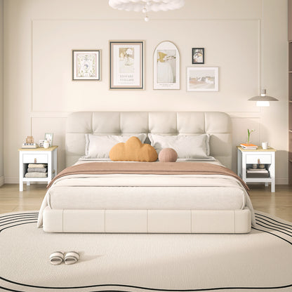 Modern Bedside Table Nightstand with Drawer Open Compartment Side Table for Living Room Bedroom 45x40x55 cm White