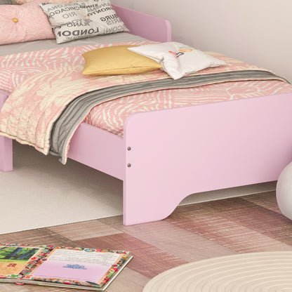 ZONEKIZ Children's Bed for 3 to 6-Year-Olds 143 x 74 x 55 cm Cloud Design - Slatted Base Included, Modern Pink Room