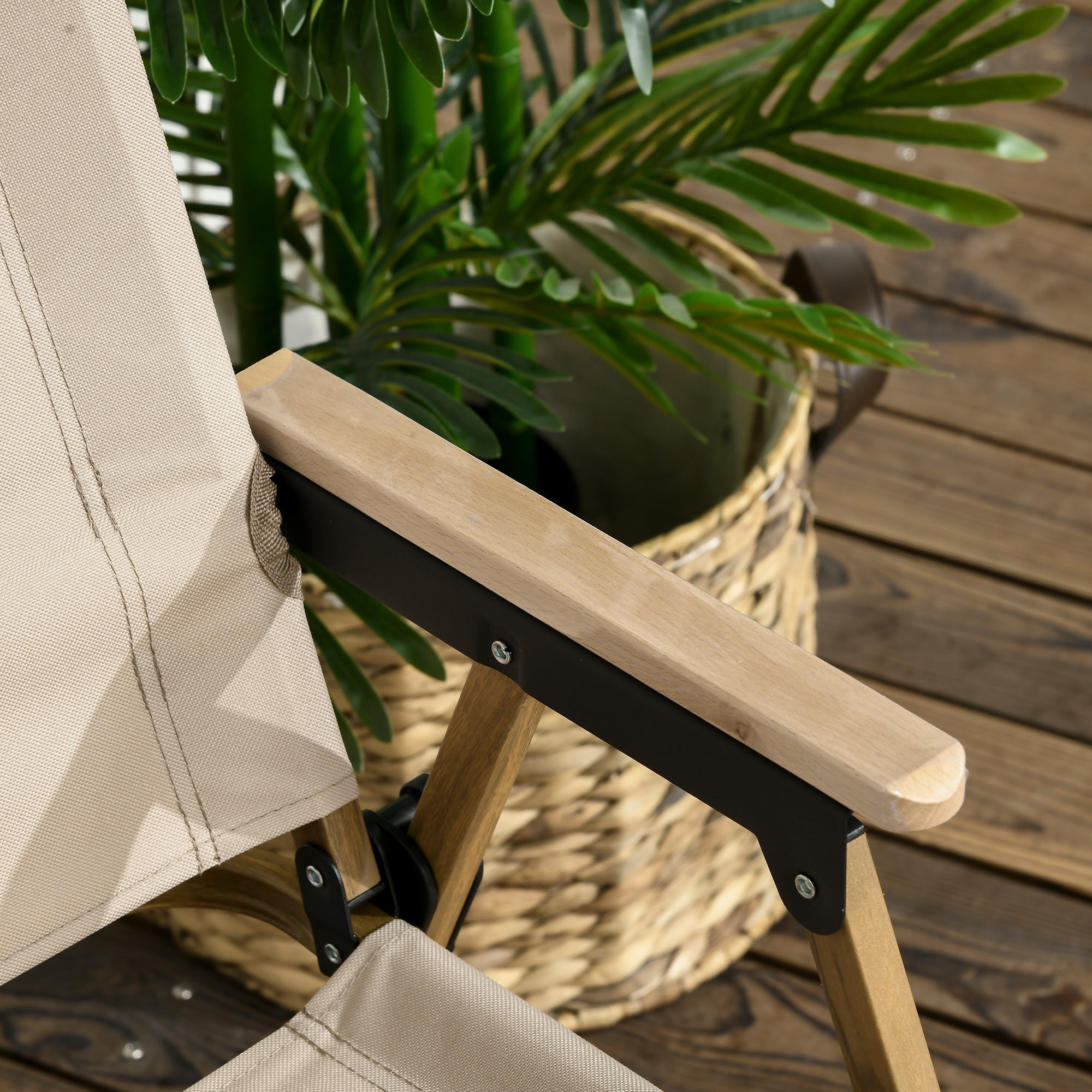 Camping Chair Fishing Chair Folding with Armrests - Oxford Fabric and Steel Frame - 54 x 59 x 78 cm - Khaki