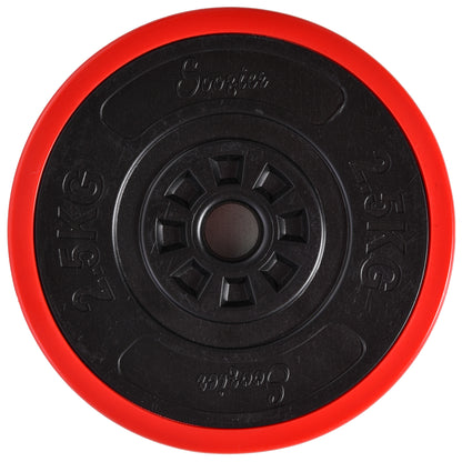 Dumbbell Set 20 KGS 2-IN-1 Dumbbells & Barbells Adjustable Weightlifting for Home Fitness Muscle Red+Black 21.5 x 21.5 x 3.8 cm