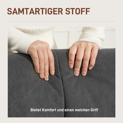 Armchair Living Room Lounge Chair Relax Chair with Wooden Legs Reading Chair with Velvet Look, Upholstered Chair for Bedroom Gray