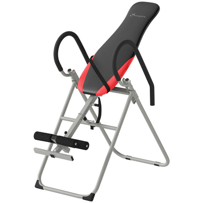 SPORTNOW Foldable Steel Inversion Table, 0–90° Adjustable, Adjustable Ankle Lock, Safety Strap, Non-Slip Feet, 265 lb (120 kg) Capacity
