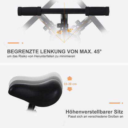 Kids Balance Bike, Training Bike, Kids Bicycle, 2-in-1, Children's Bike with Training Wheels and Pedals, 2-5 Years, Adjustable Seat Height, PP, Black, 85 x W36 x H54 cm