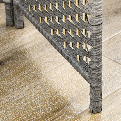 4-Panel Foldable Screen 180x180 cm Room Divider Privacy Screen Polypropylene for Office Bedroom Gray Mix