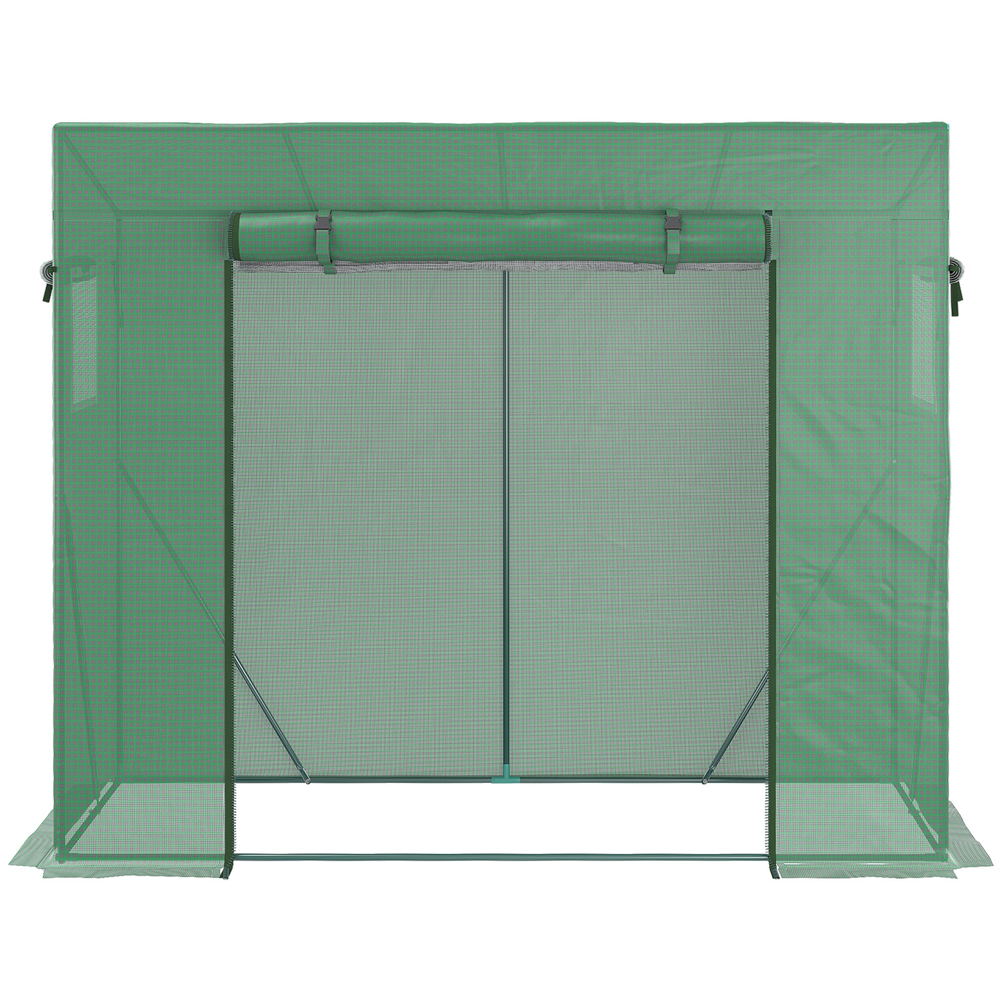 PE Garden Greenhouse, Balcony Greenhouse, 140 gsm Reinforced Tarpaulin, Steel Frame, Roll-Up Zippered Door, for Vegetables Plants Flowers, Indoor and Outdoor, 200 x 77 x 169 cm, Green