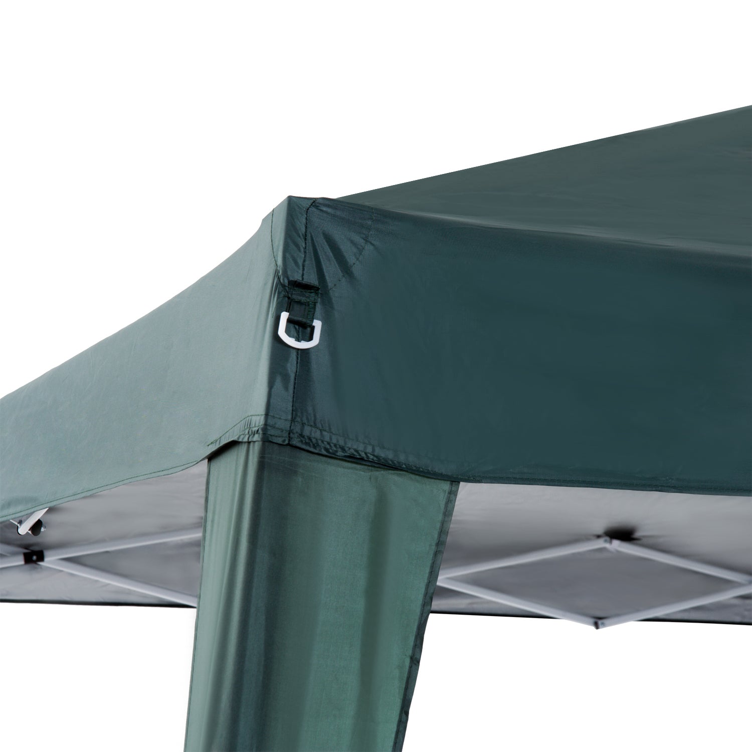 Folding Pavilion 2.4x2.4m Gazebo Foldable Tent with UV Protection, Party Tent incl. Carry Bag for Garden, Balcony, Steel Green