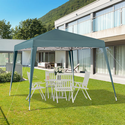 Folding Pavilion 2.4x2.4m Gazebo Foldable Tent with UV Protection, Party Tent incl. Carry Bag for Garden, Balcony, Steel Green