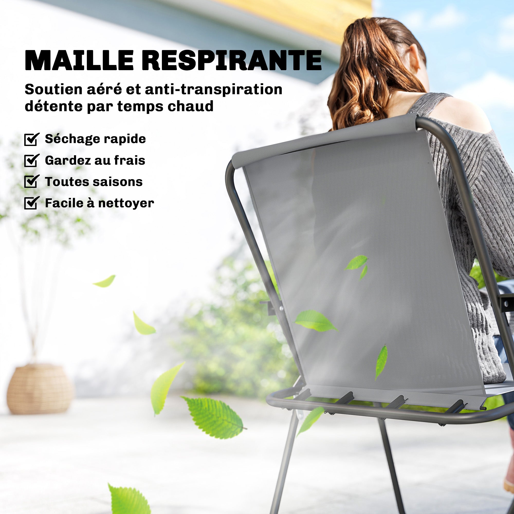 8-Piece Outdoor Patio Set — Table with Tempered Glass Top, 6 Folding Chairs & Parasol, Rust-Resistant Steel Frame, Grey