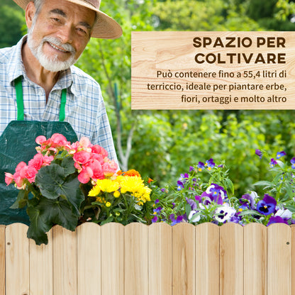 Outdoor Vertical Space-Saving Fir Wood Planter with Drainage Hole and Inner Lining, 86x30x50 cm, Wood Color