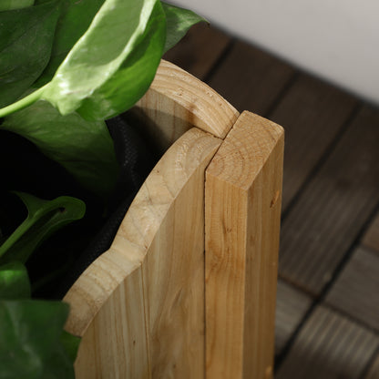 Outdoor Vertical Space-Saving Fir Wood Planter with Drainage Hole and Inner Lining, 86x30x50 cm, Wood Color