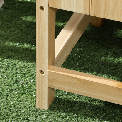 Outdoor Vertical Space-Saving Fir Wood Planter with Drainage Hole and Inner Lining, 86x30x50 cm, Wood Color