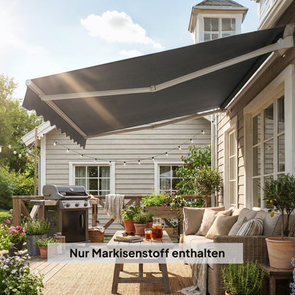 Replacement Awning Fabric with UV Protection, Water-Resistant for 3.5 x 2.5 m Frame — Dark Gray