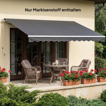 Replacement Awning Fabric with UV Protection, Water-Resistant for 3.5 x 2.5 m Frame — Dark Gray