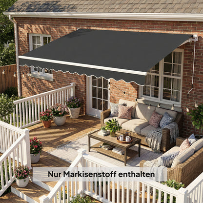 Replacement Awning Fabric with UV Protection, Water-Resistant for 3.5 x 2.5 m Frame — Dark Gray