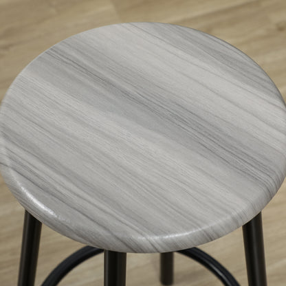 Bar Table with Bar Stool Set, 5-Piece Bar Table Set, Kitchen Table with 4 Bar Stools, Dining Group in Industrial Design, for Kitchen, Dining Room, Metal, Gray