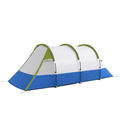 Camping Tent, Tunnel Tent for 3 People, with Light Hook, Vestibule, 2 Rooms, Windproof Family Tent with Carrying Bag, 2000mm Water-Resistant Pop-Up Tent for Camping, Garden, Green