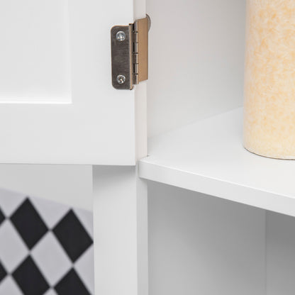 Over-The-Toilet Cabinet High Shelf for Washer with 2 Shaker Doors Adjustable Interior Shelf and 1 Storage Shelf for Bathroom WC Load 30 kg Anti-tip 71x20.5x165 cm White