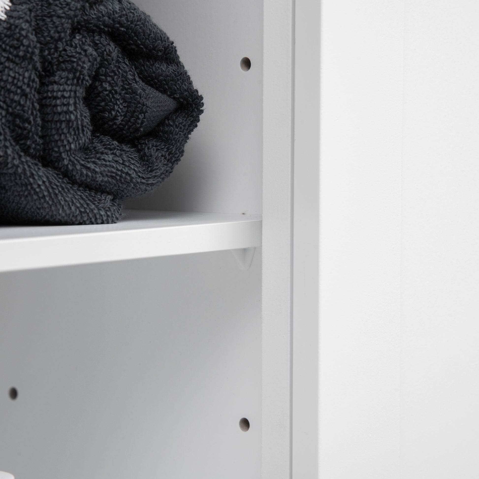 Over-The-Toilet Cabinet High Shelf for Washer with 2 Shaker Doors Adjustable Interior Shelf and 1 Storage Shelf for Bathroom WC Load 30 kg Anti-tip 71x20.5x165 cm White