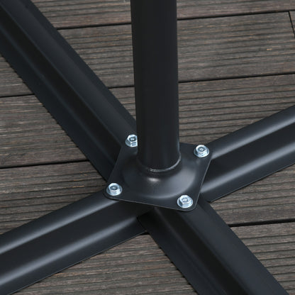 Cantilever Umbrella Ø300 cm Tiltable Sun Umbrella with UV Protection Crank Umbrella with Stand, Crank Device, Market Umbrella Garden Umbrella Sun Protection for Balcony Garden Terrace Black