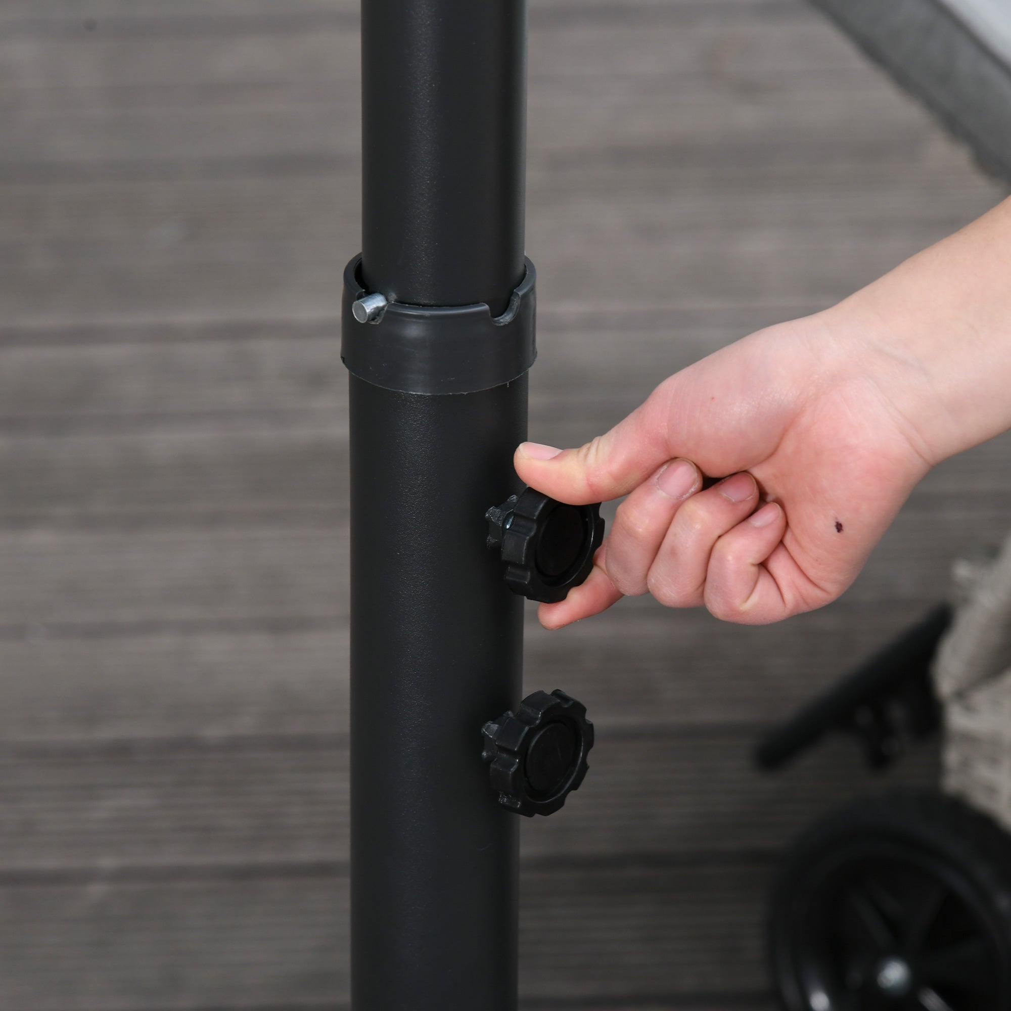 Cantilever Umbrella Ø300 cm Tiltable Sun Umbrella with UV Protection Crank Umbrella with Stand, Crank Device, Market Umbrella Garden Umbrella Sun Protection for Balcony Garden Terrace Black