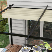 Outdoor Garden Pergola 4x3 Wall-Mounted Pergola with Retractable Sliding Canopy, Steel Frame, High Density 180 g/m² Polyester Fabric Included Beige