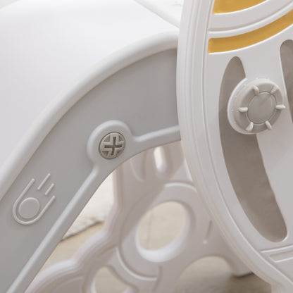 Children's Slide for 18-36 Months Kids 157 cm with 3 Non-Slip Ladders Load 30 kg for Indoor Home Gray and White