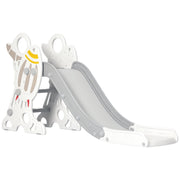 Children's Slide for 18-36 Months Kids 157 cm with 3 Non-Slip Ladders Load 30 kg for Indoor Home Gray and White