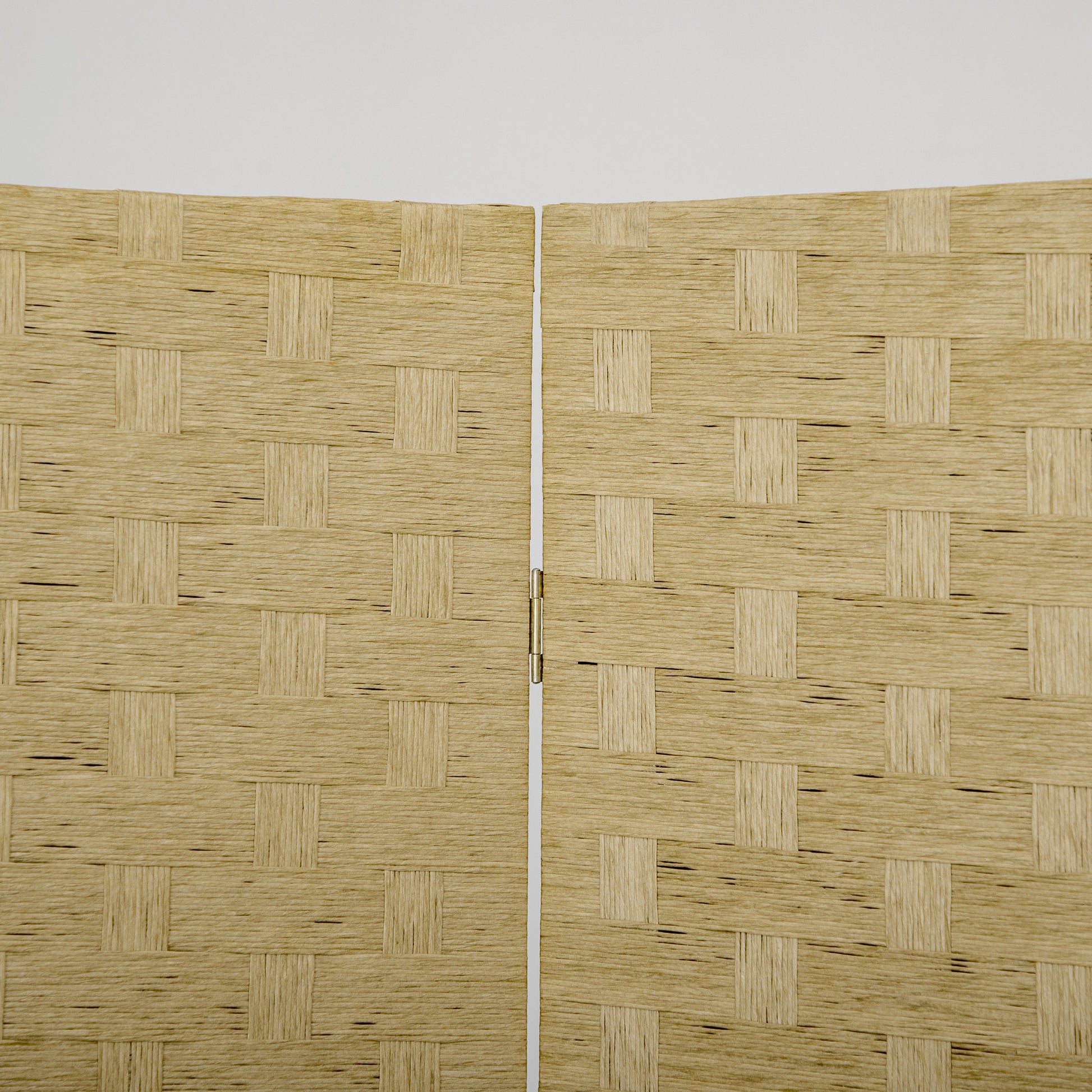 4 Panel Room Divider 159.5x169.5 cm Folding Separator with Paper Rope Decoration Partition for Bedroom Living Room Brown