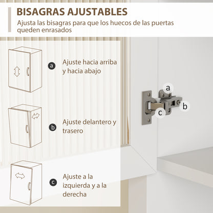 Modern Kitchen Pantry Kitchen Cabinet with 1 Drawer, 2 Glass Doors, and Adjustable Shelves, 50 kg Load Capacity for Dining Room Living Room 79x40x180 cm White