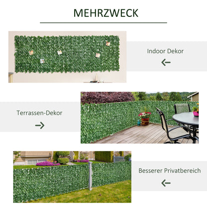 Artificial Hedge Privacy Screen, UV Protected Privacy Screen, Green Balcony Privacy Screen, Fence Privacy Screen with Leaves, Hedge Fence, Wall Artificial 300 x 100 cm for Garden Wedding