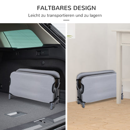 Outdoor Dog Cot, Foldable Elevated Pet Bed for Small Dogs, Cooling Pet Cot with Steel Frame, Pet Bed for Outdoor Camping, 59 x 46 x 15 cm, Gray