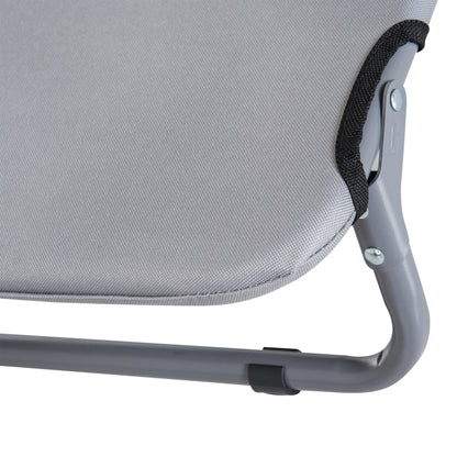 Outdoor Dog Cot, Foldable Elevated Pet Bed for Small Dogs, Cooling Pet Cot with Steel Frame, Pet Bed for Outdoor Camping, 59 x 46 x 15 cm, Gray