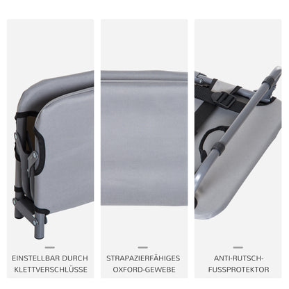 Outdoor Dog Cot, Foldable Elevated Pet Bed for Small Dogs, Cooling Pet Cot with Steel Frame, Pet Bed for Outdoor Camping, 59 x 46 x 15 cm, Gray