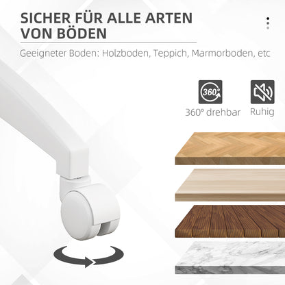 Office Chair, Ergonomic Desk Chair, Height Adjustable Computer Chair without Armrest, Swivel Chair for Study Room, Velvet, Pink