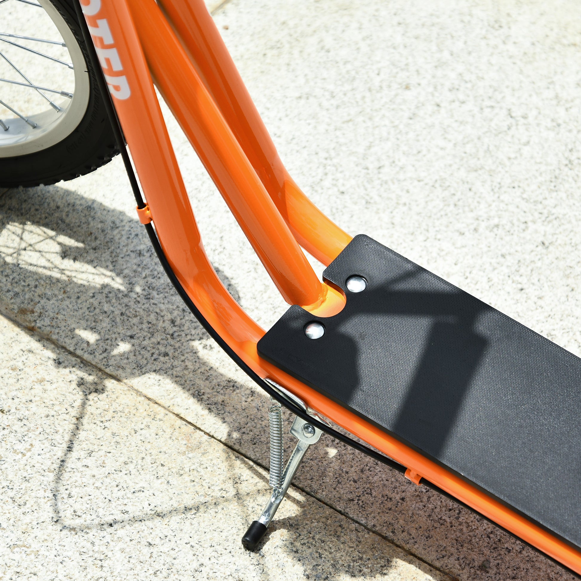 Kids Scooter for +5 Years and Adolescents with Adjustable Height Handlebar 2 Inflatable Rubber Tires with Dual Brake Wheels 16" Load 100 kg 139x58x90-96 cm Orange