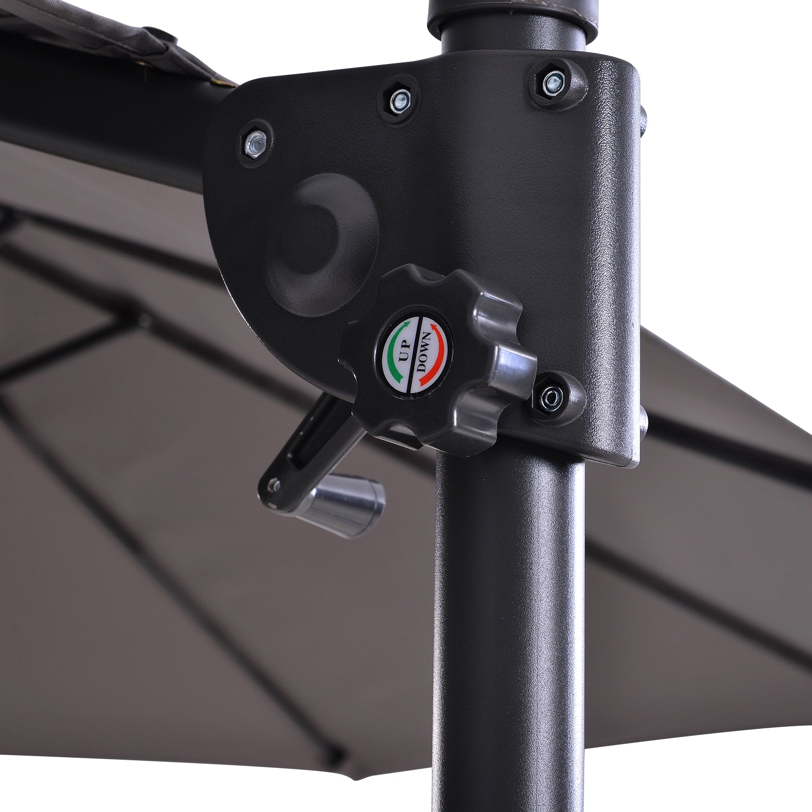 Sun Umbrella Double Sun Umbrella Oval 445x270cm Cantilever Umbrella with Crank Umbrella Stand Garden Umbrella Crank Umbrella, Market Umbrella for Garden Dark Gray