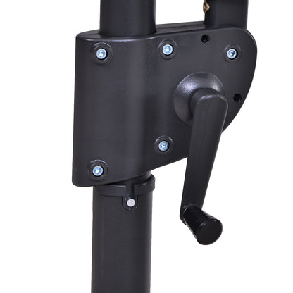 Sun Umbrella Double Sun Umbrella Oval 445x270cm Cantilever Umbrella with Crank Umbrella Stand Garden Umbrella Crank Umbrella, Market Umbrella for Garden Dark Gray