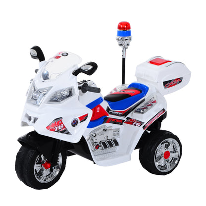 Electric Motorcycle for Kids 3-5 Years Old Electric Toy Motorcycle 3 Wheels with Music, Speed 3 km/h, Lights 112×51×72.5 cm